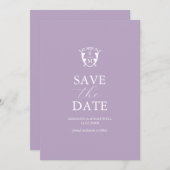 Modern Monogram slaat de datum op Save The Date (Voorkant / Achterkant)