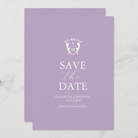 Modern Monogram slaat de datum op Save The Date (Voorkant / Achterkant)