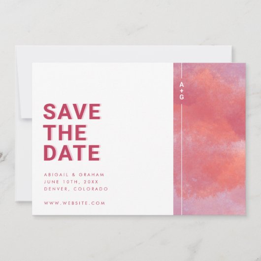 Modern Monogram slaat de datum op Save The Date (Voorkant)