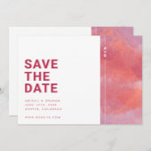 Modern Monogram slaat de datum op Save The Date (Voorkant / Achterkant)