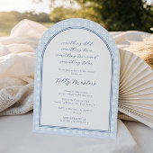 Modern Monogram Something Blue Cane Vrijgezellenfe Kaart