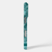 Modern Monogram Sparkle Ocean Blue Case-Mate iPhone Case (Achterkant / Rechts)