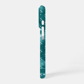 Modern Monogram Sparkle Ocean Blue iPhone Hoesje (Linkerkant)