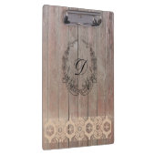 Modern Monogram stijlvol Patroon Hout Klembord (Rechts)