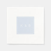 Modern Monogram Stofblauw & Witte Cocktail  Servet (Voorkant)