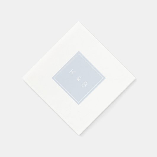 Modern Monogram Stofblauw & Witte Cocktail  Servet (Hoek)