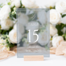 Modern Monogram Stoffig Blauw Trouwtafel Nummer