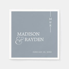 Modern Monogram Stusty Blue Wedding Servet