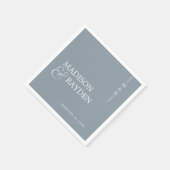 Modern Monogram Stusty Blue Wedding Servet (Hoek)