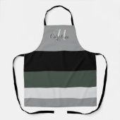 Modern monogram Stusty Sage Palette Striped Schort (Voorkant)