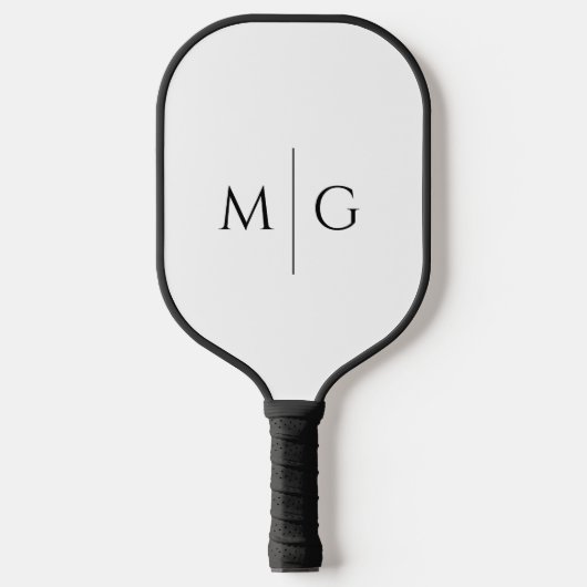 Modern Monogram Stylish Custom Classic White Pickleball Paddle (Voorkant)