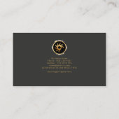 Modern Monogram Stylish Gold Wave Chauffeur Visitekaartje (Achterkant)
