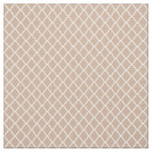 Modern Monogram Tan en White Quatrefoil Pattern Stof (Swatch)