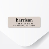 Modern monogram taupe retouradres