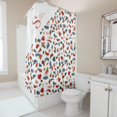 Modern Monogram Terrazzo Mosaic Pattern Douchegordijn (In situ)