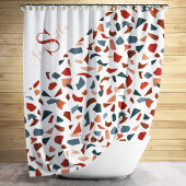 Modern Monogram Terrazzo Mosaic Pattern Douchegordijn