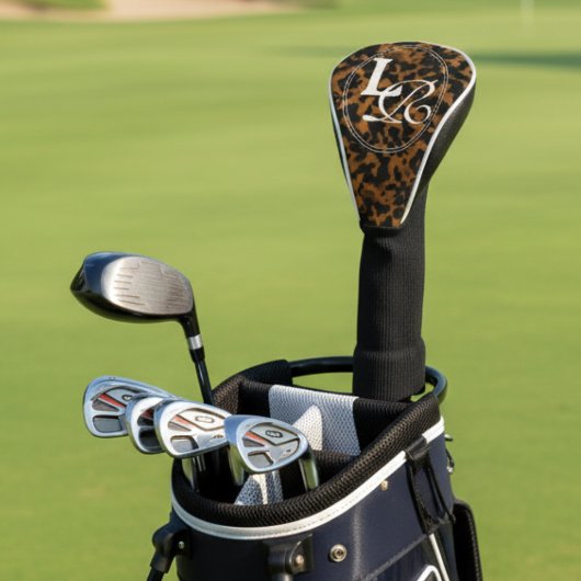 Modern Monogram Tortoise Shell Print Golfheadcover