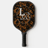Modern Monogram Tortoise Shell Print Pickleball Paddle (Voorkant)