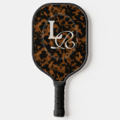 Modern Monogram Tortoise Shell Print Pickleball Paddle (Achterkant)