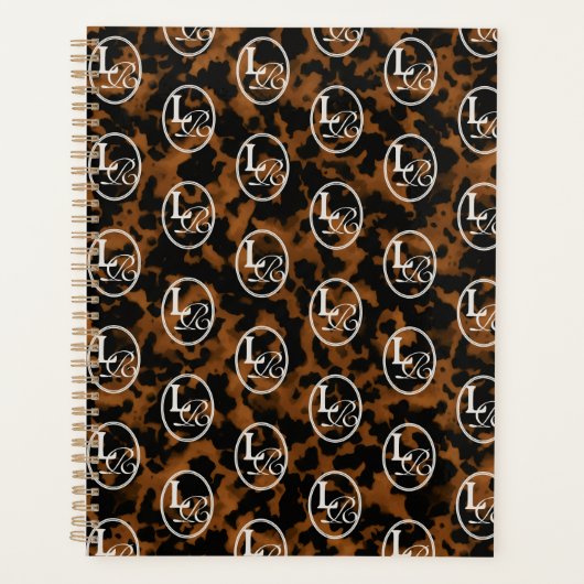 Modern Monogram Tortoise Shell Print Planner (Voorkant)