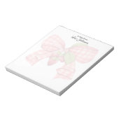 Modern Monogram Trendy Aardbei & Boog Notitieblok (Linkerzijde)