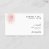 Modern Monogram Trendy Blush Pink White Elegant Visitekaartje (Achterkant)