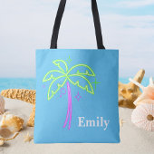 Modern Monogram Trendy Palm Tree Schattige Tote Bag