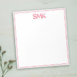 Modern Monogram Trendy Shadow Initialen Stijlvol Notitieblok<br><div class="desc">Moderne persoonlijke monogram notitieblok met 3D trendy initiaal typografie. Dit is de stijlvolle roze en rode versie.</div>
