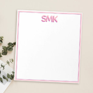 Modern Monogram Trendy Shadow Initialen Stijlvol Notitieblok