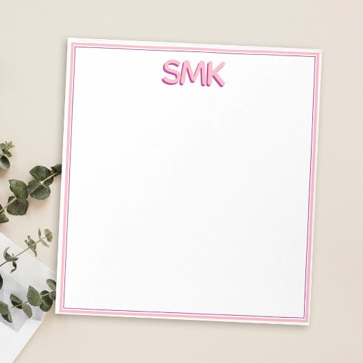 Modern Monogram Trendy Shadow Initialen Stijlvol Notitieblok