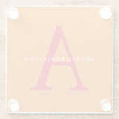 Modern Monogram Trendy Sinaasappel Rood Glazen Onderzetter (Achterkant)