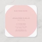Modern Monogram Trendy Sjabloon Blush Pink White Vierkante Visitekaartje (Achterkant)