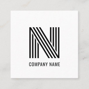 Modern monogram trendy wit elegant contactkaartje