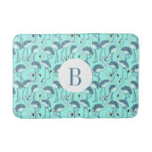 Modern Monogram Tropisch Flamingo patroon Badmat (Voorkant)