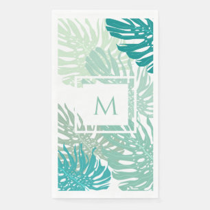 Modern monogram tropisch grenery Palm Leaves Servet
