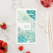 Modern monogram tropisch grenery Palm Leaves Servet (Insitu)