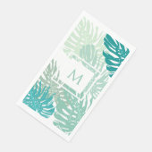 Modern monogram tropisch grenery Palm Leaves Servet (Hoek)