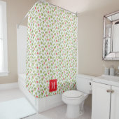 Modern Monogram Tropische Palmbladeren Patroon Douchegordijn (In situ)