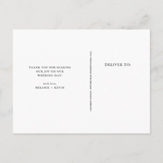 Modern Monogram | Twee foto-bruiloft Dank u Briefkaart (Achterkant)