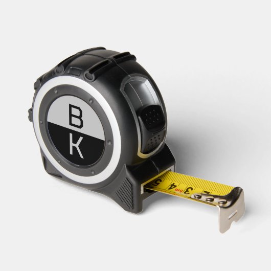 Modern Monogram Twee Initialen Aangepaste kleuren Rolmaat (Hoek)