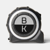 Modern Monogram Twee Initialen Aangepaste kleuren Rolmaat (Voorkant)