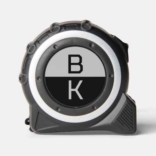 Modern Monogram Twee Initialen Aangepaste kleuren Rolmaat (Voorkant)