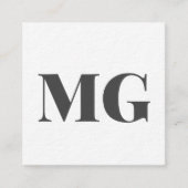 Modern Monogram Typografie Dark Gray Vierkante Visitekaartje (Voorkant)