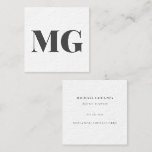 Modern Monogram Typografie Dark Gray Vierkante Visitekaartje