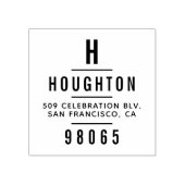 Modern Monogram Typografie Retouradres Rubberstempel (Afrduk)