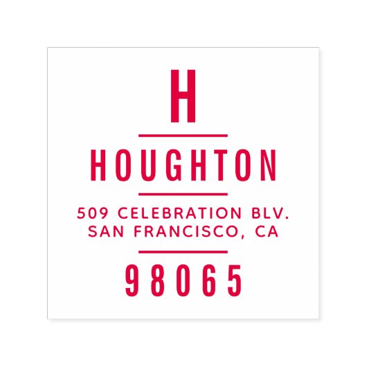 Modern Monogram Typografie Retouradres Zelfinktende Stempel (Design)