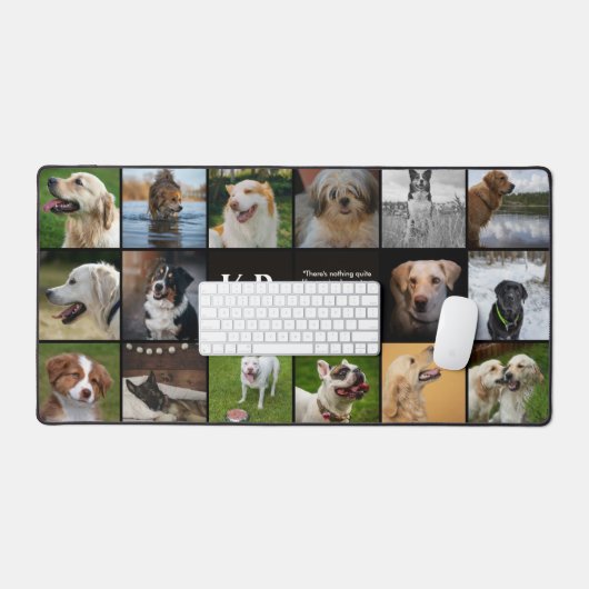 Modern Monogram Unieke 16 Fotocollage Bureaumat (Keyboard & Muis)