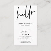 Modern Monogram Unique Professional Black & White Visitekaartje (Achterkant)