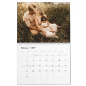 Modern monogram uw gezin 26 foto collage raster kalender (Feb 2027)