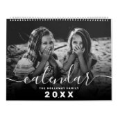 Modern monogram uw gezin 26 foto collage raster kalender (Hoes)